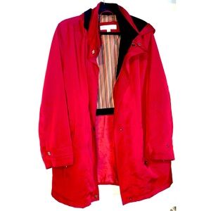 Liz Claiborne PLUS SIZE Dark Red Raincoat with Detachable Hood Size 1X